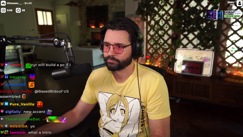 Cyr perfectly synchronizes with the grunts during the Home Improvement intro