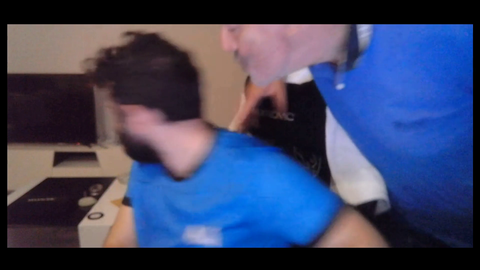 A Dota 2 pro player gets congratulated by his dad after winning a game.