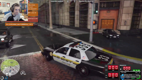 xQc notices his car is being used in a bank robbery while he is on his cop character.