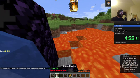 Forsen enters Nether at world record pace
