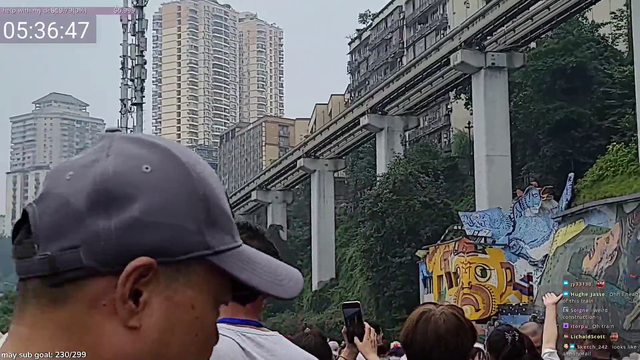 Train goes through a building