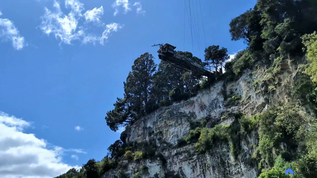 Quin jumps off a cliff