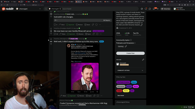 Asmongold explains why he won't comment on the charity drama