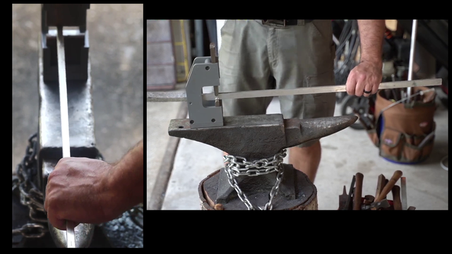 Blacksmith (BurrowsForge) misses anvil; strikes nuts with hammer.