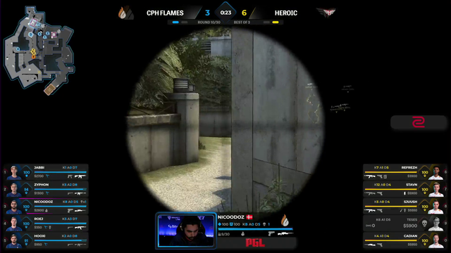Proffessional CSGO player Nicoodz finishes ace with double no-scope