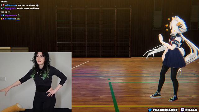 Filian taunts a Marvel Stuntwoman (Julia Maggio)