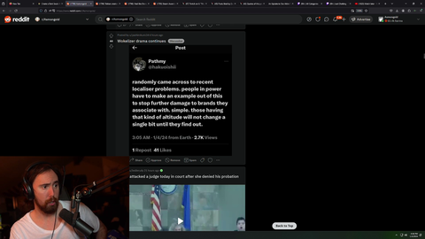 Asmongold responds to viewer asking about the charity allegations.