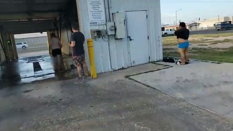 Mexican Andy falls in the car wash