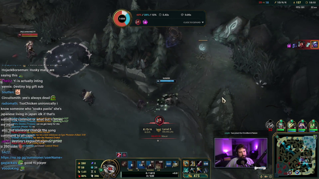 Destiny thanks Riot for gifting 250 subs