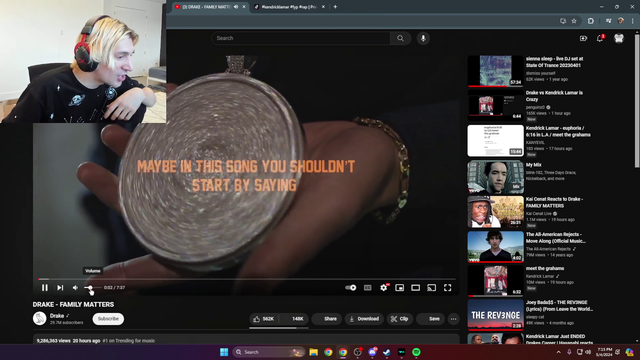 xQc thoughts on drake vs kendrick beef