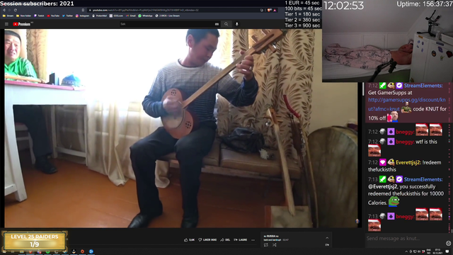 Knut listens to mongolian throat singing while snoring