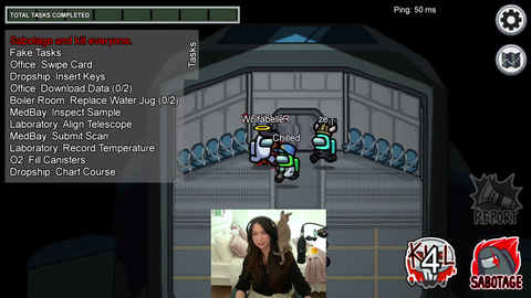 QuarterJade's cat gets a kill in Among Us