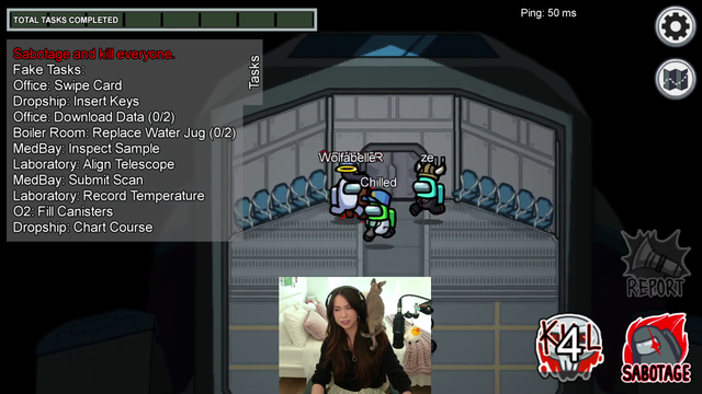 QuarterJade's cat gets a kill in Among Us
