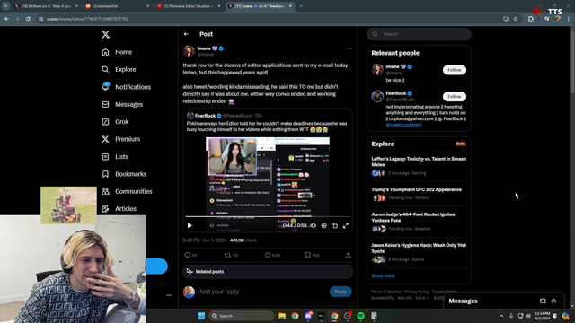 X on Poki walking back her editor comments