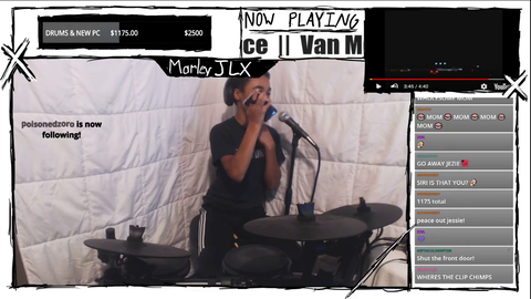 13 year old drummer streamer reaches goal for new drums, calls mom live on stream