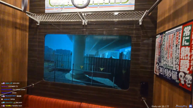 japanese love hotel in the style of a subway car