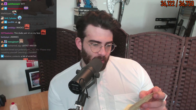 Hasan reads a heartfelt letter from a chatter