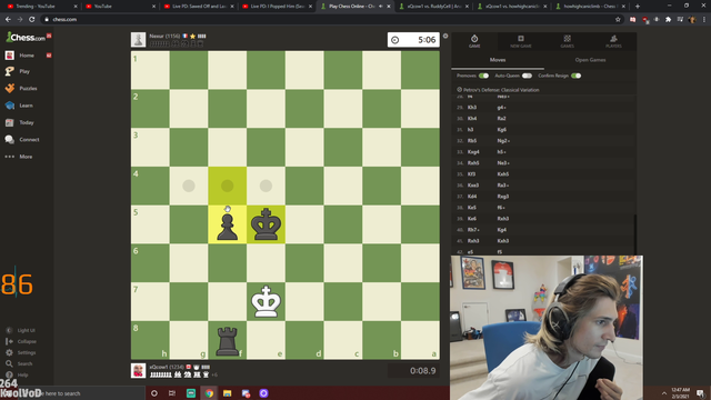 xqc finishes a narrow chess match