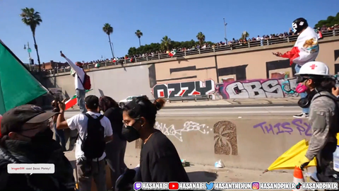 Hasan witnesses a LAPD flashbang at the Los Angeles ICE protests