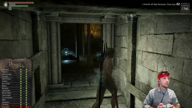 Hob gets hit after streaming for 17 hrs on the last stretch of his demon souls no hit run. Feelsbadman
