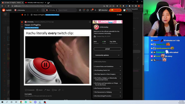 the only streamer that actually reacts harder