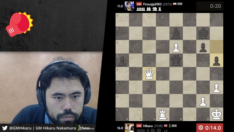 Chess Grand master Hikaru Nakamura with a fantastic checkmate