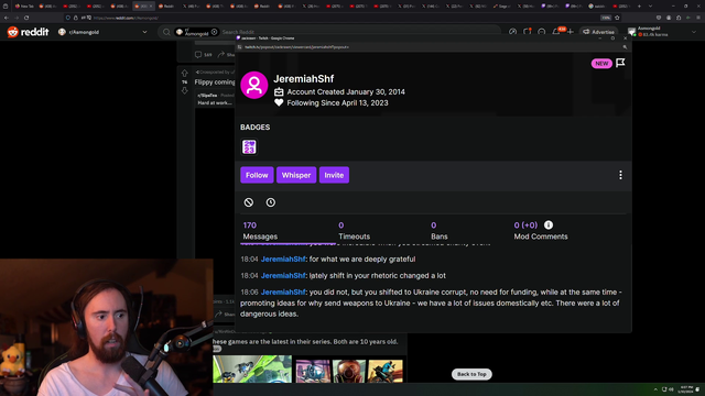 Asmongold does not support sending weapons to Ukraine