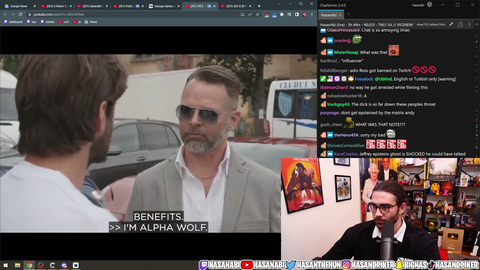 Hasan encounters one of Andrew Tate's "Alpha Wolfs" from Hustlers University