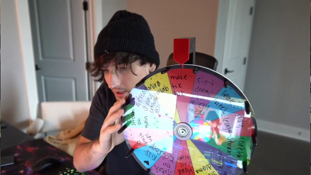 Mitch spins his dono wheel for the first time