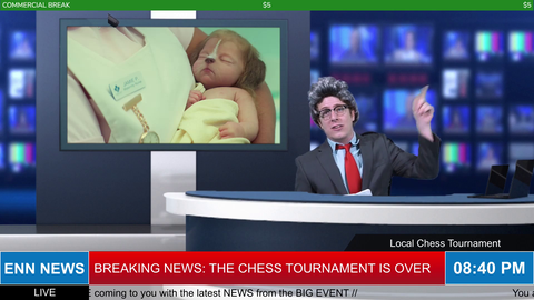 Interactive "Breaking News" stream where Chat submits images and streamer has to improvise fake news stories about them