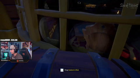 Summit sneaks into enemy ship and throws away all their chests.