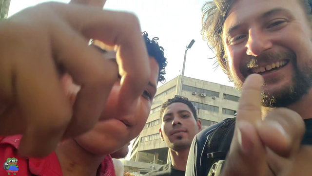 Jaystreazy taking selfies with the locals in Cairo, Egypt <3