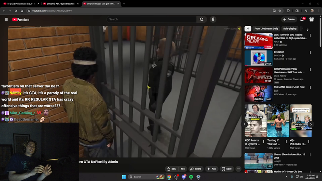 GreekGodX arguing with xQc on gta female cops/streamers having more privileges thus why got banned from NoPixel