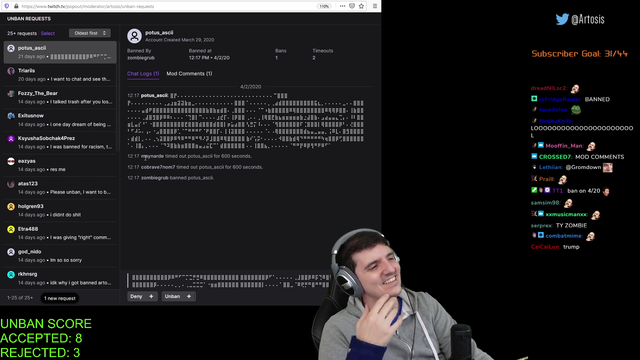 Artosis considers a ban appeal.
