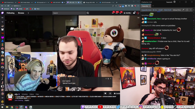 Hasan enjoying the Adin Ross and xQc conversation