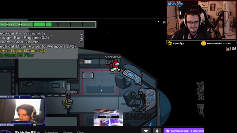 Two Among Us players have the same name and stack to bait an impostor to kill one.