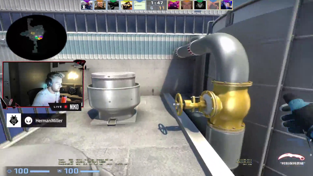 NiKo INSANE Deagle ACE on stream (CS:GO)