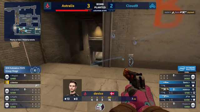 Dev1ce with 1 deag through smoke to stop defuce