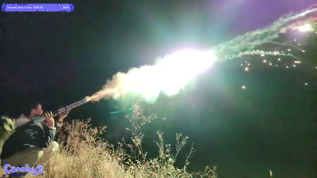 New Years in China with bazooka fireworks