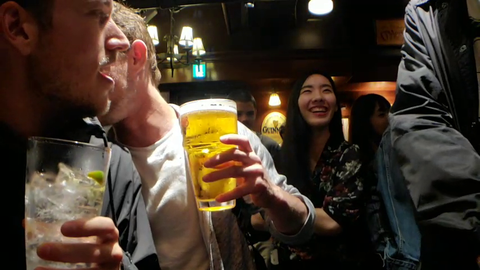 Jake's boyfriend drops his beer