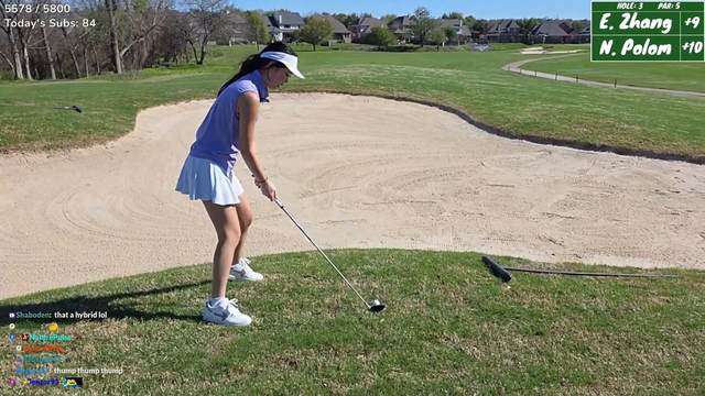Emily locks in for the golf shot of the century