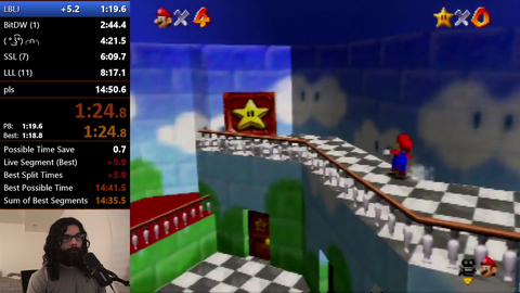 Mario gets stuck in castle's ceiling