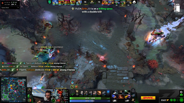 Professional Dota 2 Player securing a game winning objective!