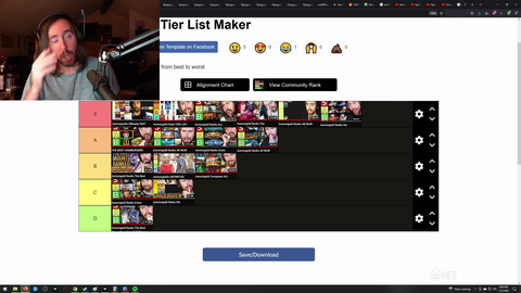 Asmongold tier list of his tier list