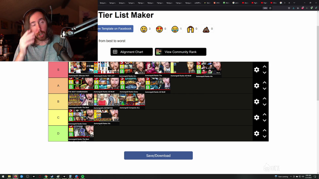 Asmongold tier list of his tier list