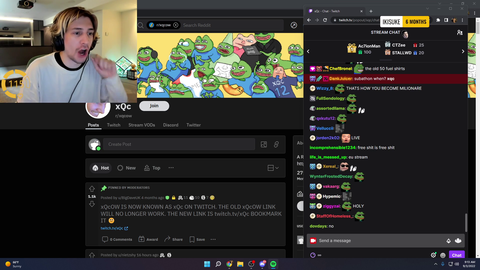 xQc on Streamers Sending Him Merch