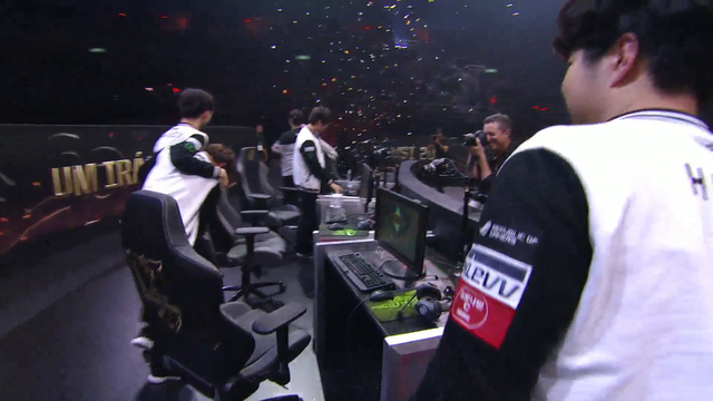 Random Brazillian fan runs and joins SKT in celebration