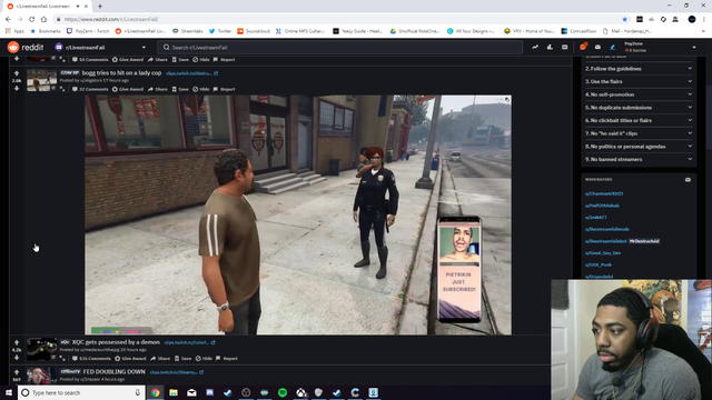 Streamers sister walks in while hes live doesn't know shes on camera