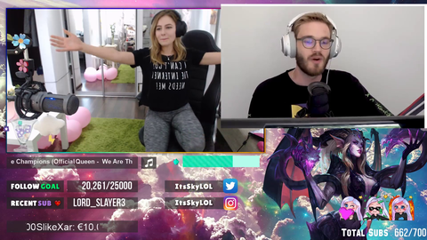 ItsSkyLOL reacting to PewDiePie shouting her out