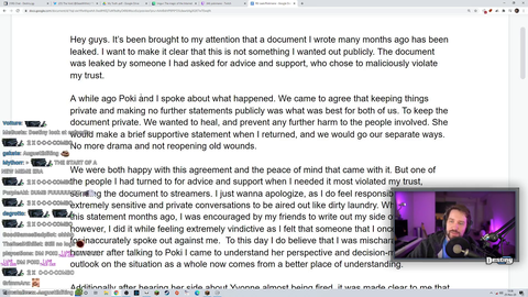 Destiny points out a part of the doc that looks like blackmail